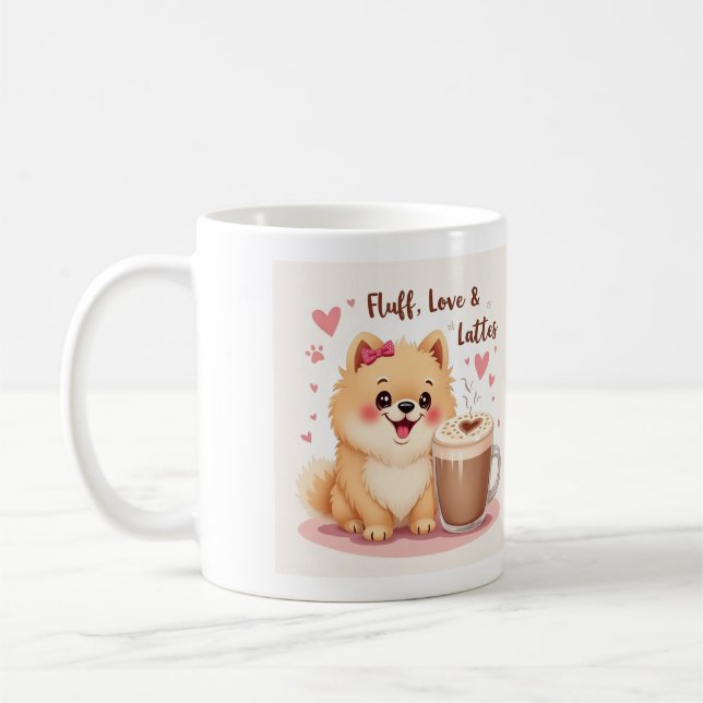Caneca De Café Fluff, Amor & Lattes (Esquerda)