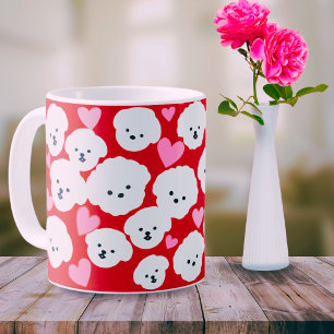 Caneca De Café Fluffy Bichon e Hearts Mug