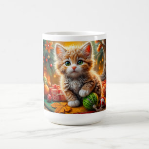 Caneca De Café Fluffy Christmas Kitten