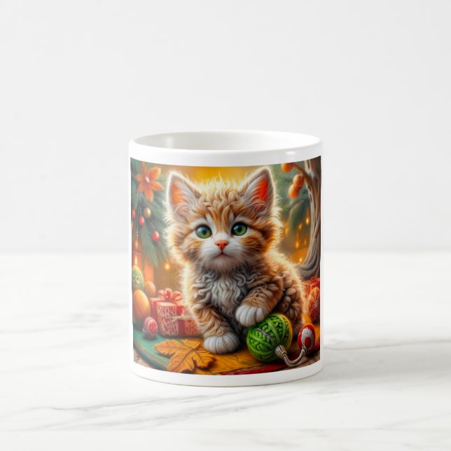 Caneca De Café Fluffy Christmas Kitten (Centro)