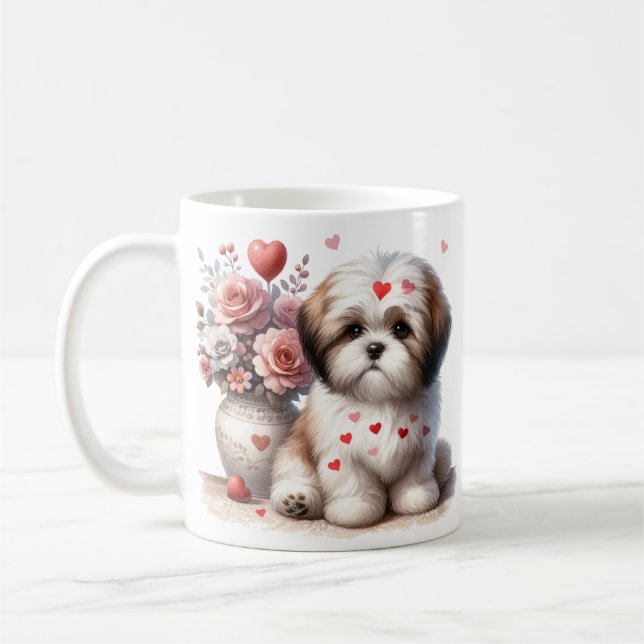 Caneca De Café "Fluffy Love" Shih Tzu Mug (Esquerda)