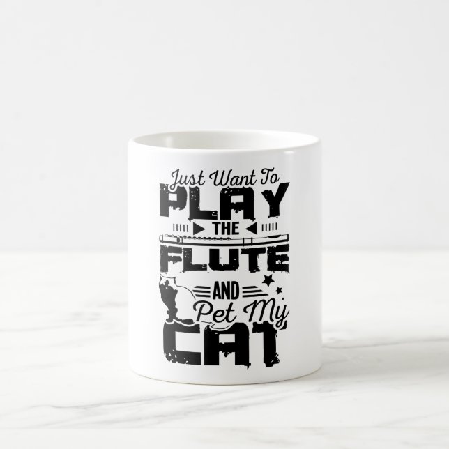 Caneca De Café Flute e gato (Centro)