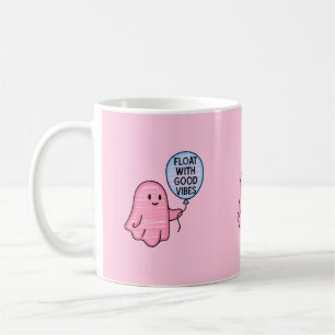 Caneca De Café Flutuar com boas vibrações, fofo design