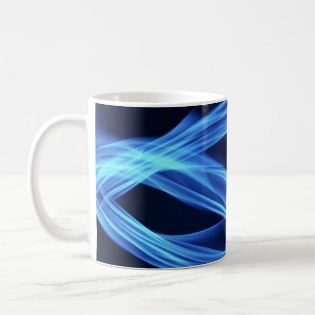 Caneca De Café Fluxo Azul Elétrico (Esquerda)