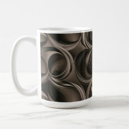 Caneca De Café Fluxo Botânico Dourado Elegante