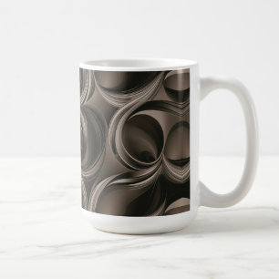 Caneca De Café Fluxo Botânico Dourado Elegante