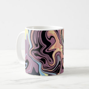 Caneca De Café Fluxo de Abstrato suave de Pastel e Ossos Mudados