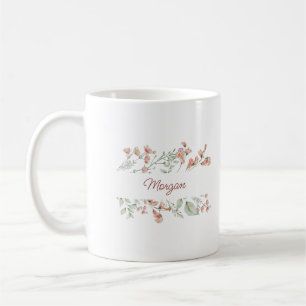 Caneca De Café Fluxo de Cores de Água de Script Elegante Personal
