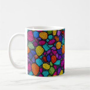 Caneca De Café Fluxo de Pedra Abstrata Vibrante Arte de Rocha Col
