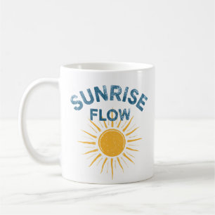 Caneca De Café Fluxo do Nascer do Sol Gráfico Retro Vinyasa Yoga 
