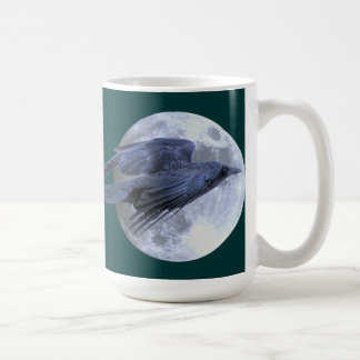 Caneca De Café Flying Black Raven & Moon Celtic, Wiccan
