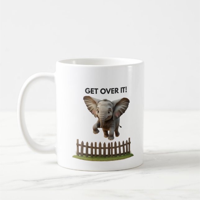 Caneca De Café Flying Elephant Mug – Get Over It (Esquerda)