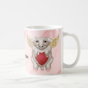 Caneca De Café Flying Pig Love