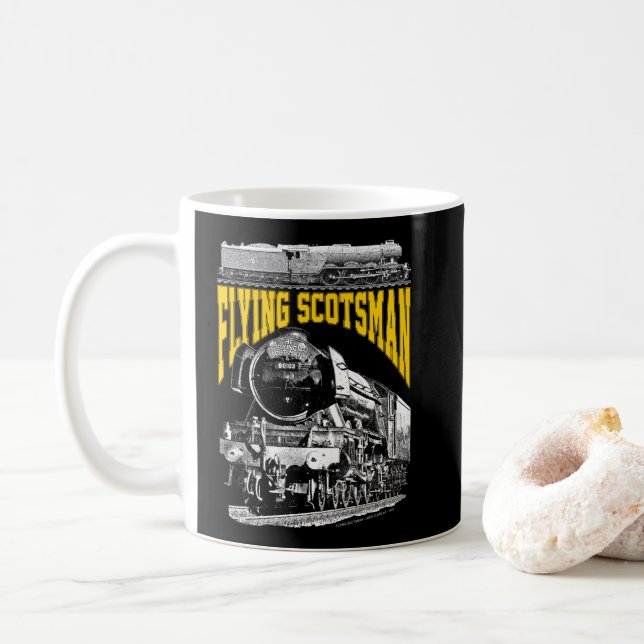 Caneca De Café Flying Scotsman 1923 LNER Train. Steam Locomotive. (Com Donut)
