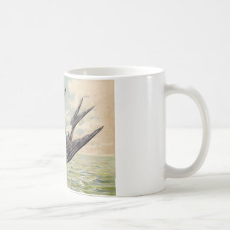 Caneca De Café Flying swallow with flower twig