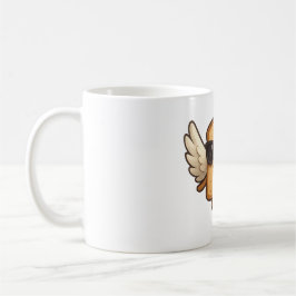 Caneca De Café Flying Toast with Wings Cute Cartoon Illustration