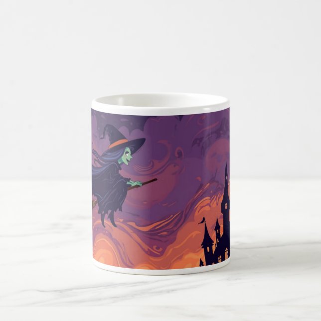 Caneca De Café Flying Witch Mug | Classic Halloween Coffee Cup (Centro)