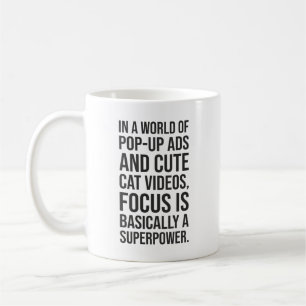 Caneca De Café Foco É Uma Superpotência - Sucesso Motivacional