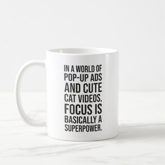 Caneca De Café Foco É Uma Superpotência - Sucesso Motivacional (Esquerda)