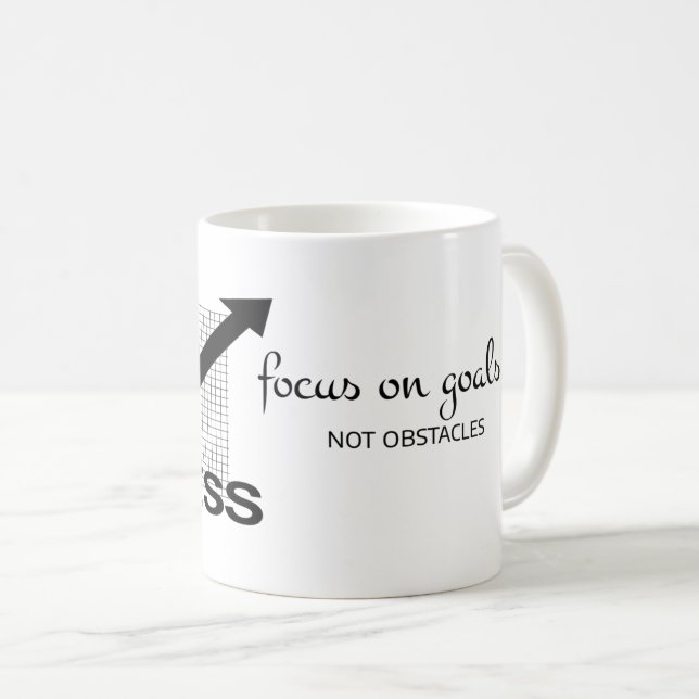 Caneca De Café Foco nas metas: Inspiração motivacional (Frente Esquerda)