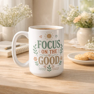 Caneca De Café Foco no Bom Design Floral Retro