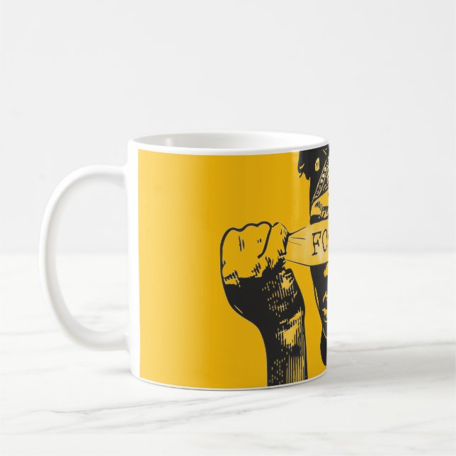 Caneca De Café Focus Blindfold Motivational Street Art Illustrati (Esquerda)
