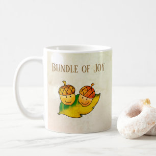 Caneca De Café Fofa Conjunto de Bolota de Outono de Gêmeos Chuvei
