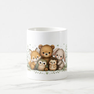 Caneca De Café Fofa Família de Animais da Floresta