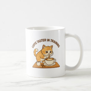 Caneca de Café Fofa: Gato "Provador de Café em Tre
