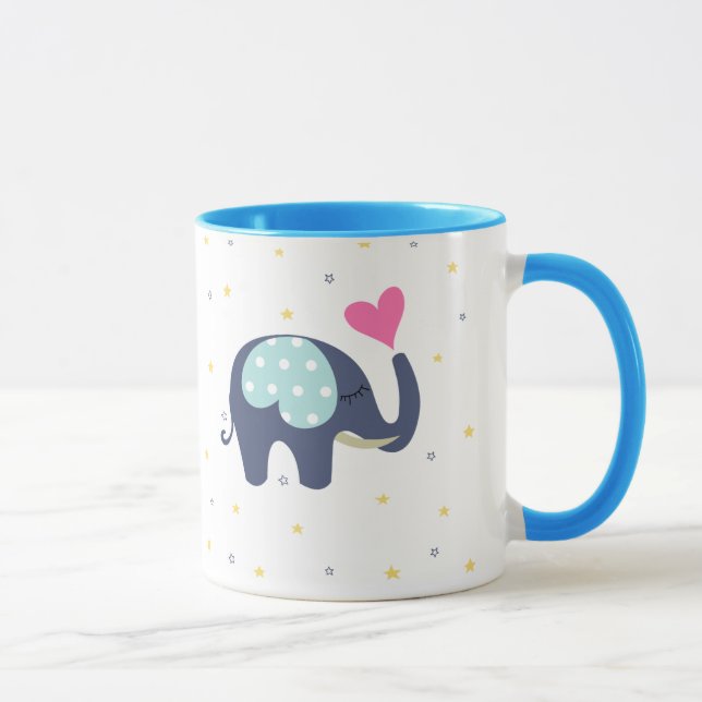 Caneca de café fofa impressa com elefante (Direita)