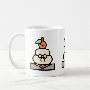 Caneca De Café Fofa Kawaii Kagami Mochi