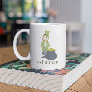 Caneca De Café Fofa Leprechaun Simples Dia de São Patrício Capric