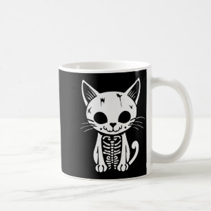 Caneca De Café Fofinho Gato Esqueleto de Halloween Fantasia Cavei