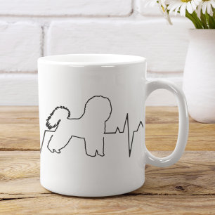 Caneca De Café Fofo Adorável Bichon Frisé Coração do Dia dos Namo
