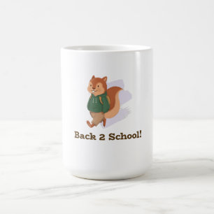 Caneca De Café fofo de volta à design de esquilo escolar