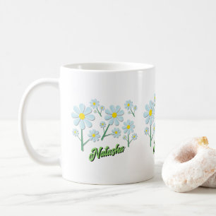 Caneca De Café Fofo Floral de Margaridas Minimalista de Primavera