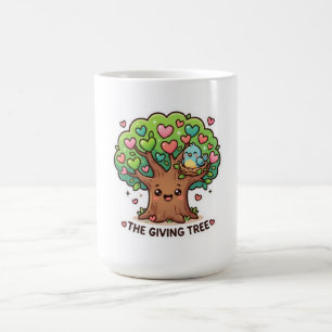 Caneca De Café Fofo Kawaii A Árvore Generosa Coração Folhas Bonda