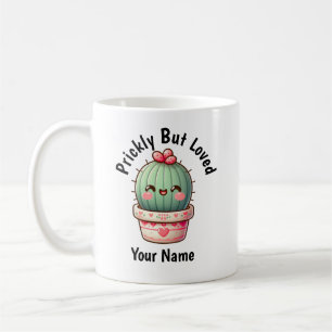 Caneca de Café Fofo Kawaii de Cacto Espinhoso Mas 