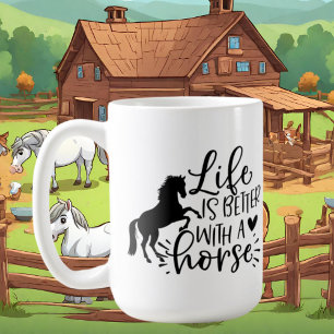 Caneca De Café fofos amantes de cavalos, arte de café Mug