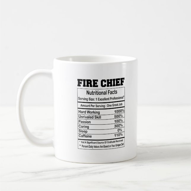 Caneca De Café Fogo Chefe Fatos Nutricionais 11oz Mug (Esquerda)