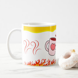 Caneca De Café Fogo do Amor - Mug Romântico de Citação para Casai