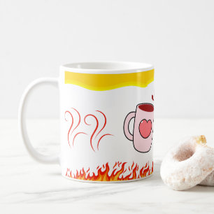 Caneca De Café Fogo do Amor - Mug Romântico de Citação para Casai