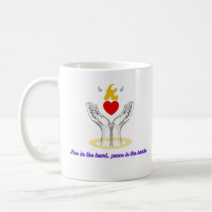 Caneca De Café Fogo no Coração, Paz nas Mãos