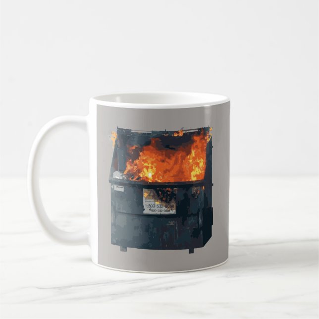 Caneca De Café Fogo no Lixo - bagunça engraçada (Esquerda)