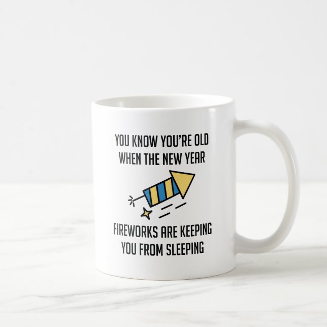 Caneca De Café Fogos de artifício de ano novo (Direita)