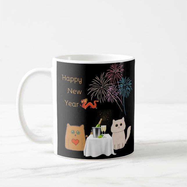 Caneca De Café Fogos de artifício de anos novos e celebrações ele (Esquerda)