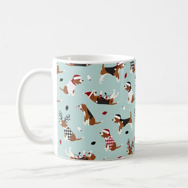 Caneca De Café Fogueira Azul De Café De Natal (Esquerda)