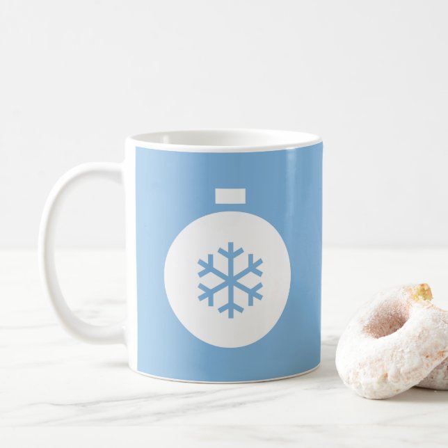 Caneca De Café Fogueira Azul De Natal (Com Donut)