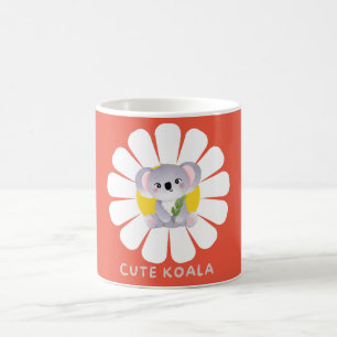 Caneca De Café Fogueira de ursinho de coala e flor de ursinho Zoo
