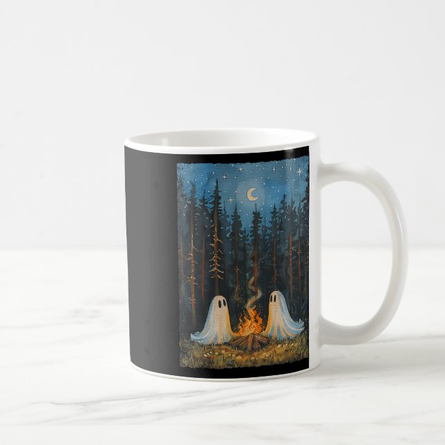 Caneca De Café Fogueira Fantasma Acampamento Amante Floresta Góti (Direita)
